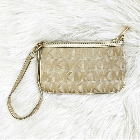 Michael Kors | Tan Zip Wristlet Wallet MK Logo - Picture 1 of 7